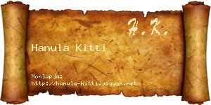 Hanula Kitti névjegykártya